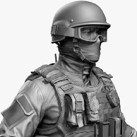 3D Police Special Force Officer Zbrush
